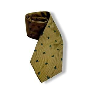 GIORGIO ARMANI Vintage Men's Gold & Blue Pattern Spotted Silk Tie